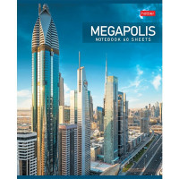 Тетрадь А5 клетка 60 листов скоба (Hatber) Мегаполис ассорти арт 60Т5В1