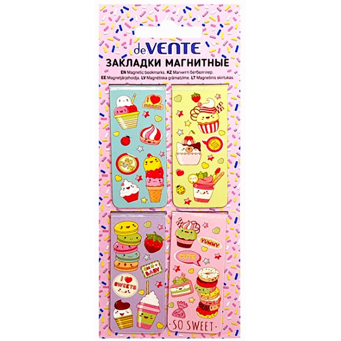 Закладка-магнит (deVENTE) Sweets 4 штуки арт 8065924