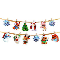 Гирлянда-растяжка "Новогодняя" 150см на ленте с фантами арт.10335993