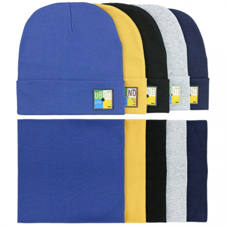 яяяКомплект демисезонный для мальчика (Полярик) арт.FT-48-26 размер 54-56 (шапка+снуд) цвет в ассортименте