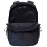 Рюкзак для мальчика школьный (GRIZZLY) арт RU-922-2 черный - синий 31х42х22 см