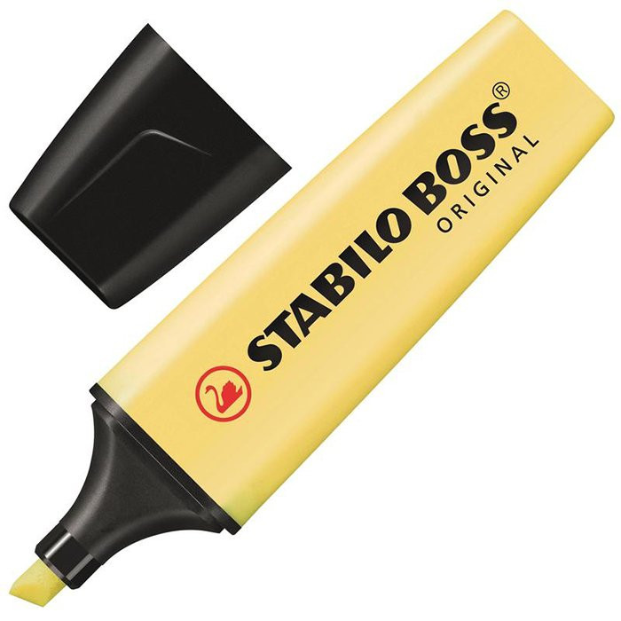 Маркер флюорисцентный STABILO BOSS 1-5мм скошенный, пастель ванильный BOSS ORIGINAL PASTEL арт.70/144 (Ст.1)