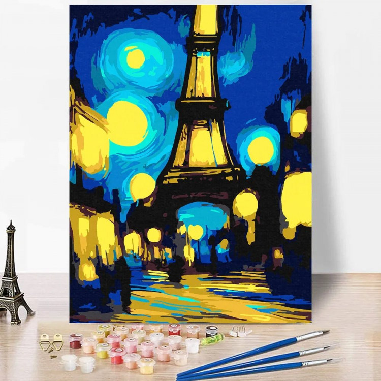 Картина по номерам 30x40см (RedPanda) Города Ван Гог ночной Париж арт.p54810