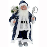 Игрушка декор. "Санта Клаус" 46см в синей шубке арт.754181