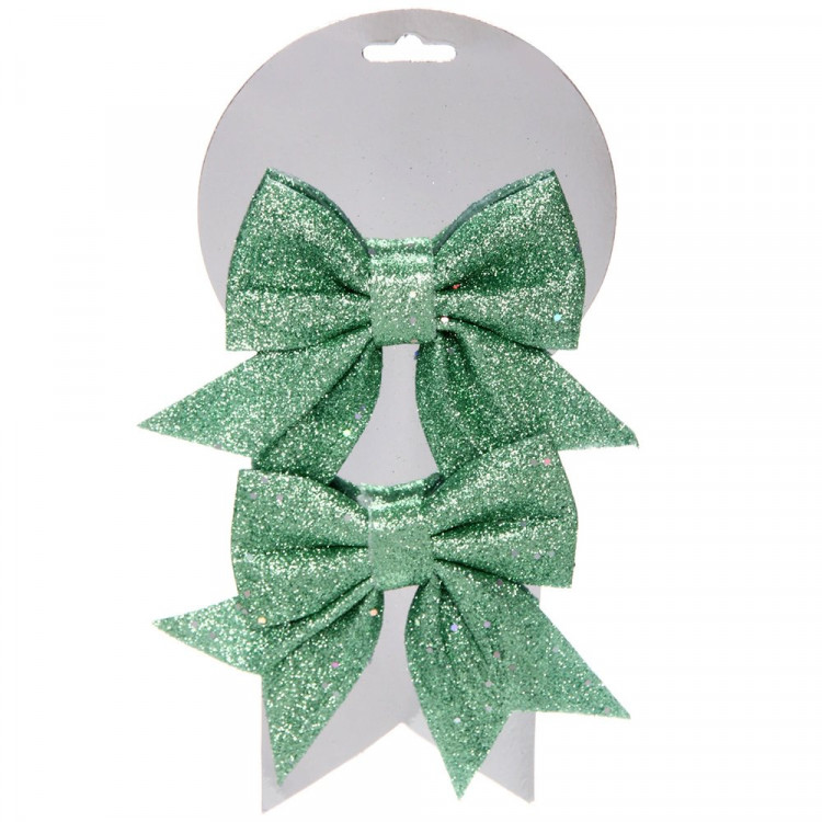 Украшение декоративное "Бант" 12*14см 02шт/наб. "Шик" цв.мятный арт.185-0847