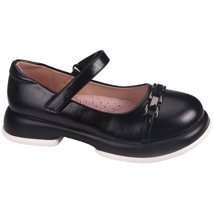 Туфли для девочки (TOM.MIKI) черные верх-искусственная кожа подкладка-натуральная кожа размерный ряд 29-34 арт.T-10686-E