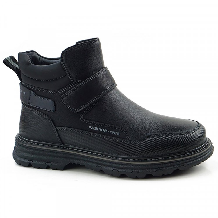 Ботинки для мальчика (B&G) черные верх-искусственная кожа подкладка -искуственный мех артикул dz-F390-8A