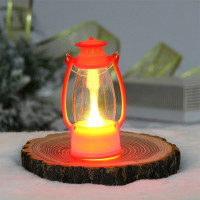 Сувенир с подсветкой LED "Фонарь Семейный вечер" 13см цв.красный арт.700-0625