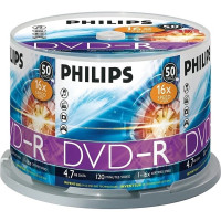 Диск DVD-R Philips 4.7 Gb, 16x, Cake Box 50шт/уп УПАКОВКА