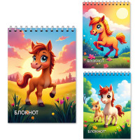 Блокнот А5 мягкая обложка на гребне 40 листов (Mazari) ассорти арт M-17334