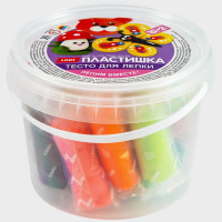 Тесто для лепки Пластишка 15 цветов по 24 грамма ведерко (LORI) с формочками арт.Тдл-044