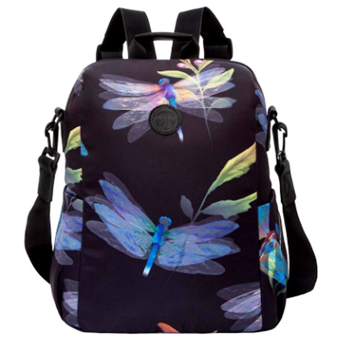 Рюкзак для девочки (Grizzly) арт RXL-129-2/1 стрекозы 29х33х14 см