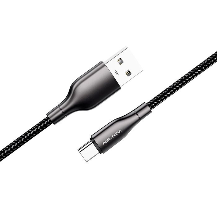 Кабель USB-Type-C Borofone BX45 (1,0м) круглый, нейлон черный