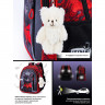 Рюкзак для девочки школьный (SkyName) + брелок мишка 29х17х37см арт.R5-026