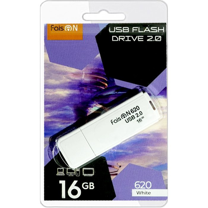 Флеш диск 16GB USB 2.0 FaisON 620 белый