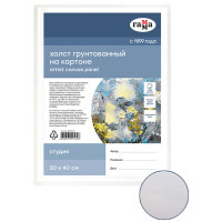 Холст на картоне 30*40см (ГАММА) Студия 100% хлопок 280г/м² мелкое зерно арт.280818_06