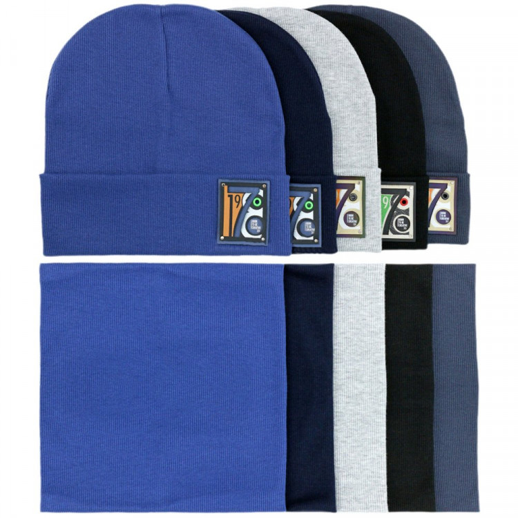 яяяКомплект демисезонный для мальчика (Полярик) арт.FT-48-27 размер 54-56 (Шапка+снуд) цвет в ассортименте