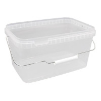 Ведро пищевое б/к, с мет. ручкой прямоугольный 5,8л 293х198мм цвет прозрачный