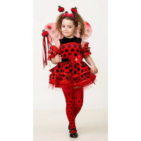 Костюм Д (НАСЕКОМОЕ) Божья коровка (платье,нарукавники,гетры,крылья,акс) р.26/104-32/128 арт.5138