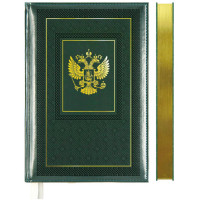 Ежедневник А5 недат. к/з deVENTE "Symbol" зеленый, крем.бумага, золот.срез, 136л арт.2034912