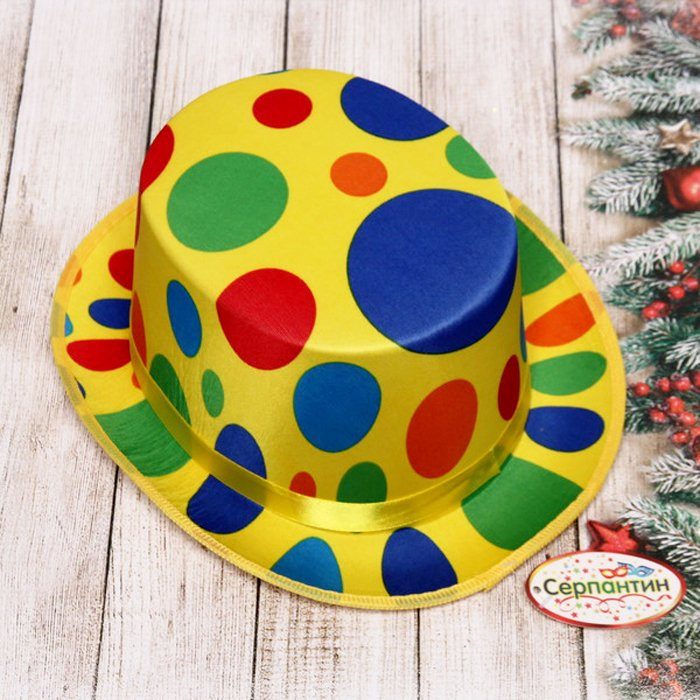 Шляпа карнавальная "Цилинд пятнышко" мульти арт.773-055