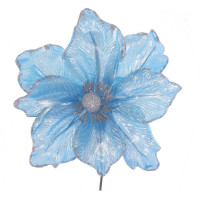 Украшение декор. на клипсе "Цветок. Магнолия" 25см цв.голубой арт.746956