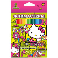 Фломастеры (CENTRUM) Hello Kitty 8 цветов трехгранные картонная упаковка арт.75599