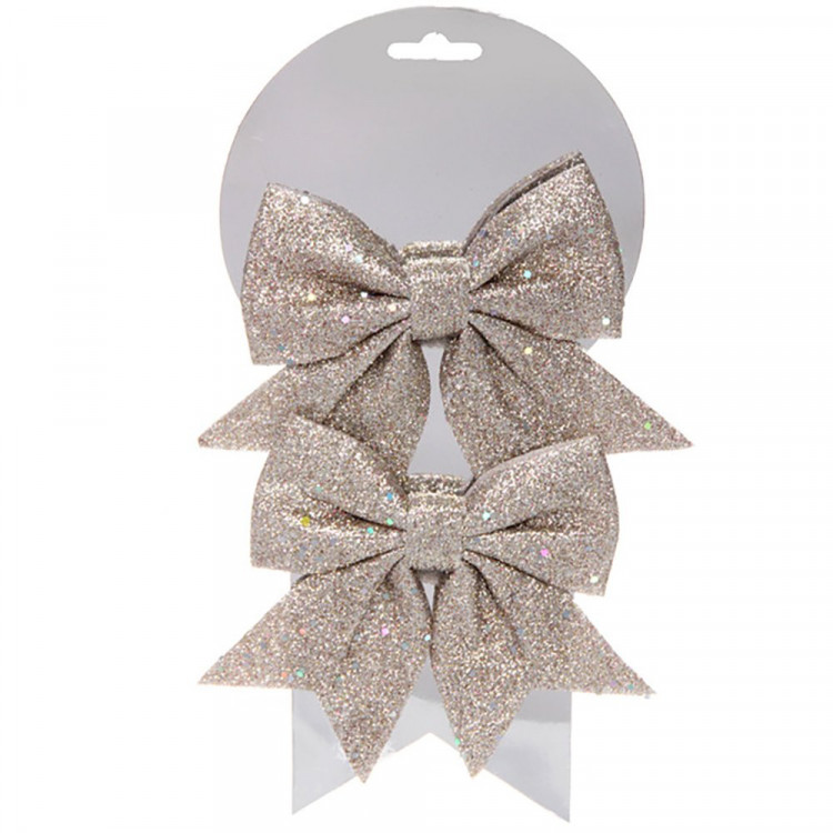 Украшение декоративное "Бант" 12*14см 02шт/наб. "Шик" цв.шампань арт.185-0841