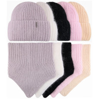 Комплект зимний для девочки (Полярик) арт.M-03-73 ангора размер 54-56 (шапка+снуд) цвет в ассортименте