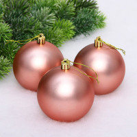 Набор шаров 08см 03шт/наб. "Матовый" цв.розов. золото арт.201-1428