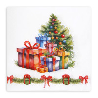 Салфетки бумажные 33*33см 3 слоя 20шт/уп. "Новогодние подарки" арт.10702907