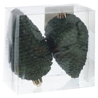 Фигурка на ёлку пластик "Шишка" 12см 02шт/наб. цв.изумруд арт.812946