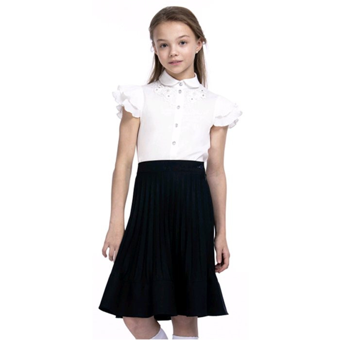 Блузка для девочки (СМЕНА) короткий рукав цвет молочный арт.B139.01 размер 30/122