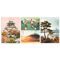 Тетрадь А4 клетка 120 листов на гребне (BG) Удивительный пейзаж глянцевая ламинация ассорти арт.Т4гр120_лг 12475