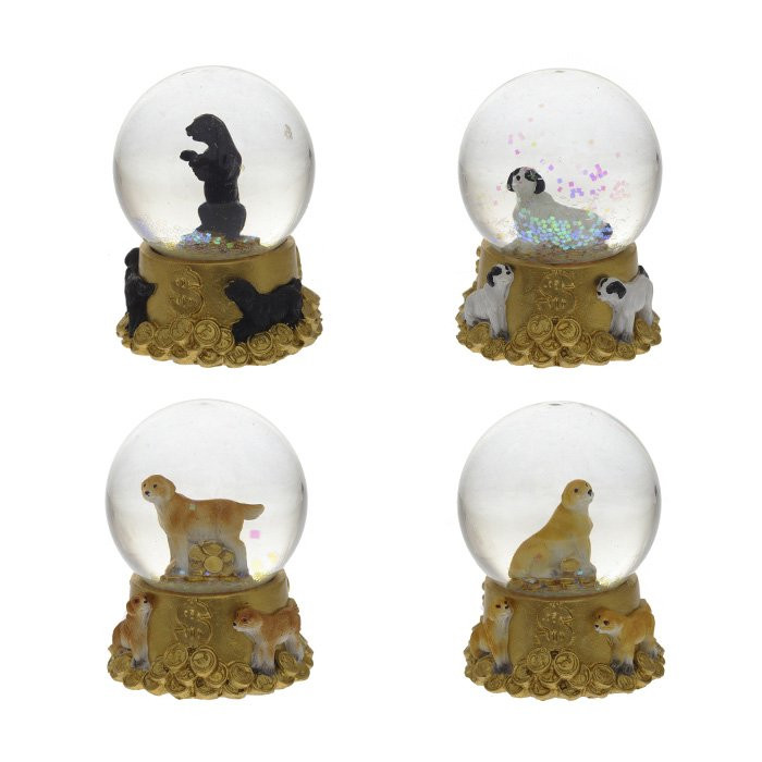 Статуэтка символ года в стеклянном шаре Собака 06см асс. арт.254097