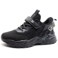 Кроссовки для мальчика (KMB) цвет черный верх-текстиль  подкладка-текстиль размерный ряд 32-37 артикул m-ls-K6258-1