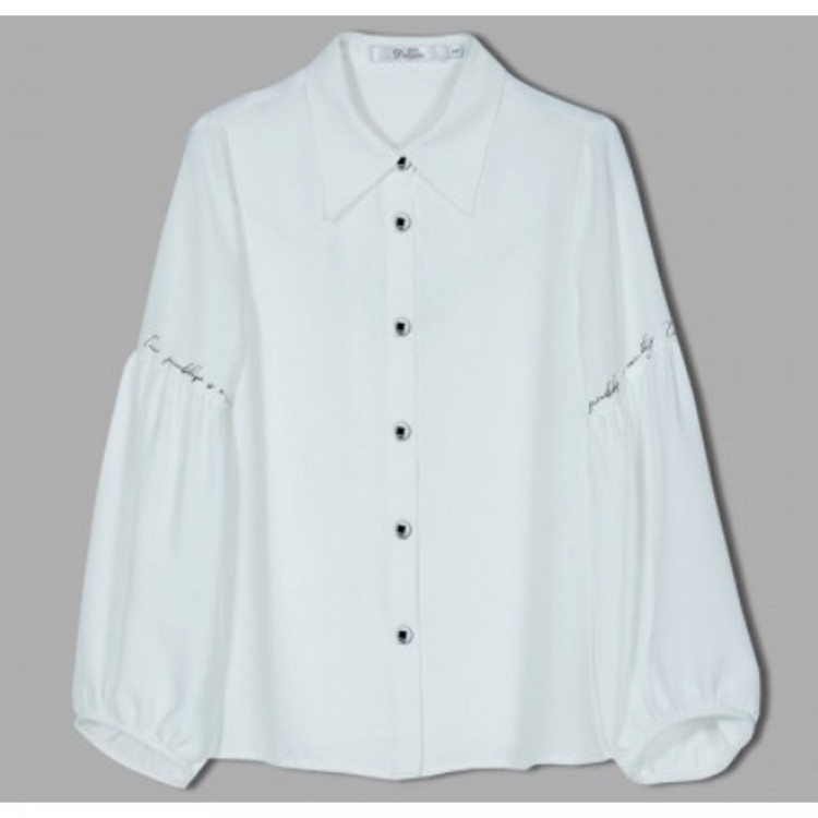 Блузка для девочки (Делорас) длинный рукав цвет молочный арт.C63202 размерный ряд 34/134-44/164
