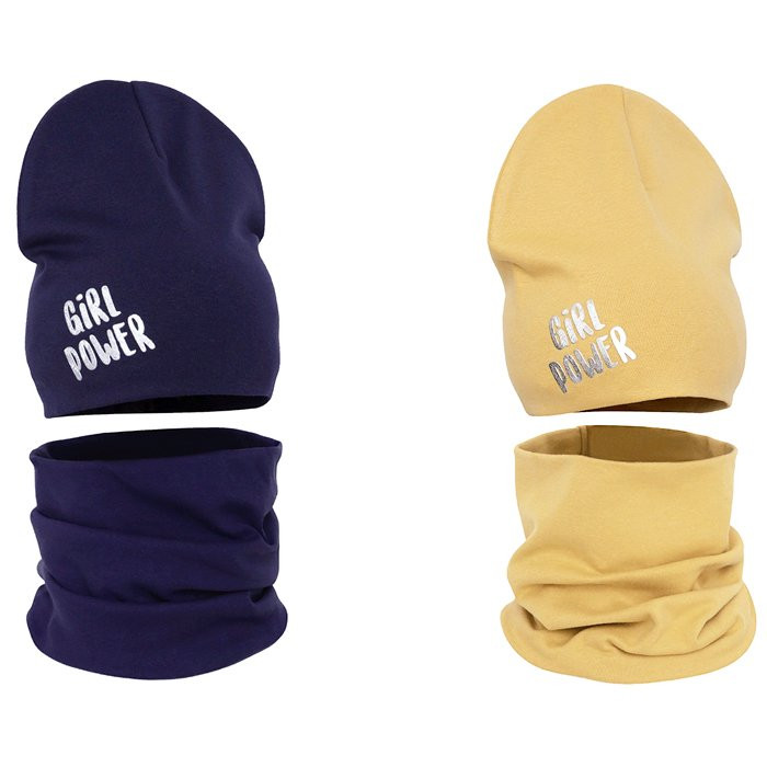 Комплект демисезонный для девочки (Grandcaps) арт.GC-P428 размер 52-54 (шапка+снуд) цвет в ассортименте