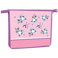 Папка школьная для тетрадей А5 на молнии 1отделение (Hatber) А у нас такая кошка! арт.AMc_01004