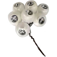 Украшение декоративное "Веточка. Ягоды белые" 15см пучок арт.94508