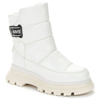 Дутики для девочек зимние (BETSY) белые верх- кожа  подкладка -искусственная шерсть артикул 938456/02-02