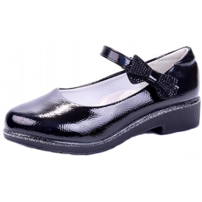 Туфли для девочки (Meitesi) черные верх-искусственная кожа лак подкладка-искусственная кожа  артикул xs-104