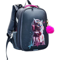 Ранец для девочек школьный (Stavia) Котик в наушниках мультиколор 30х38х16см арт.82273Б