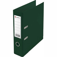 Папка-регистратор 80мм (+/-5) ПВХ с 2 сторонней обтяжкой, металлический уголок, зеленая