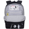 Рюкзак для девочек школьный Grizzly арт.RG-666-5/2 черный - белый 26х39х17 см