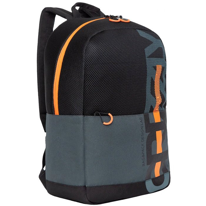 Рюкзак для мальчиков (Grizzly) арт RQ-210-1/2 черный-серый 27х43х15см