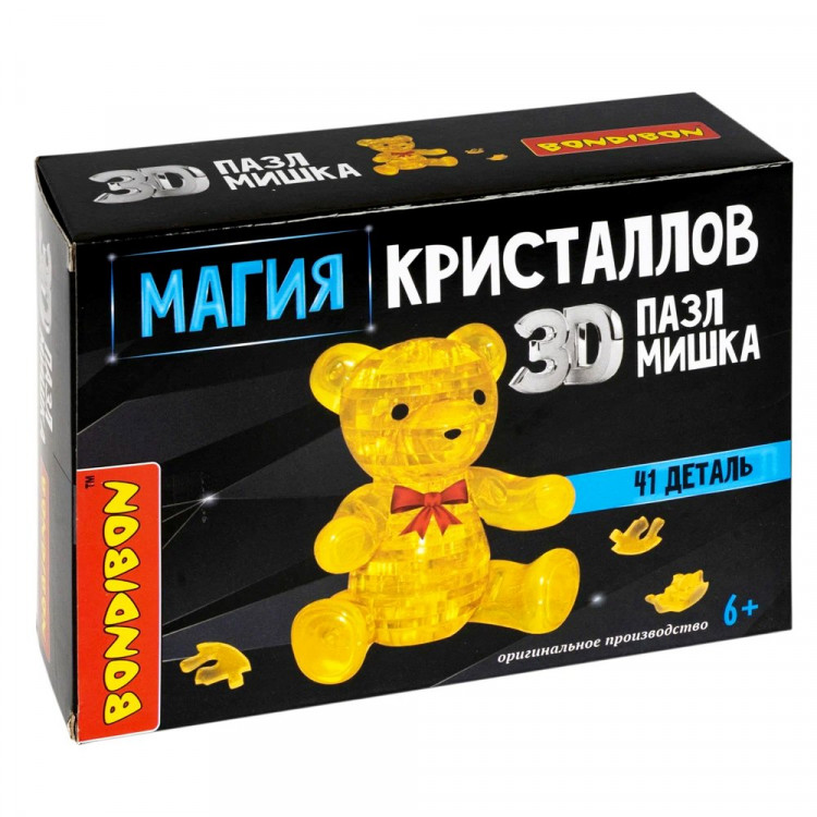 Пазл 41 элементов 3D Магия кристаллов Мишка (Bondibon) арт.ВВ5222
