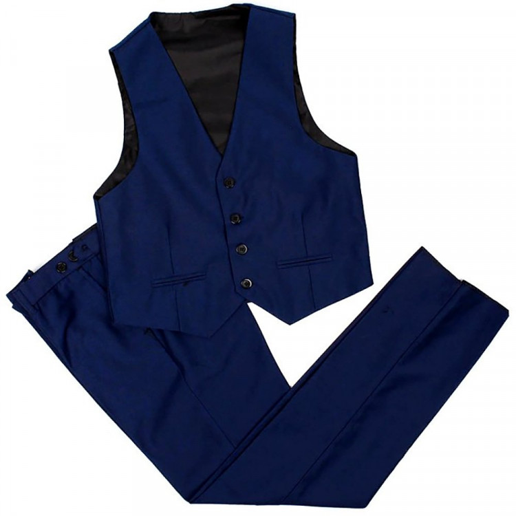 Костюм для мальчика (MODERNFECI) классический силуэт (жилет/брюки) арт.304-39 размер 30/116-40/152 цвет темно-синий