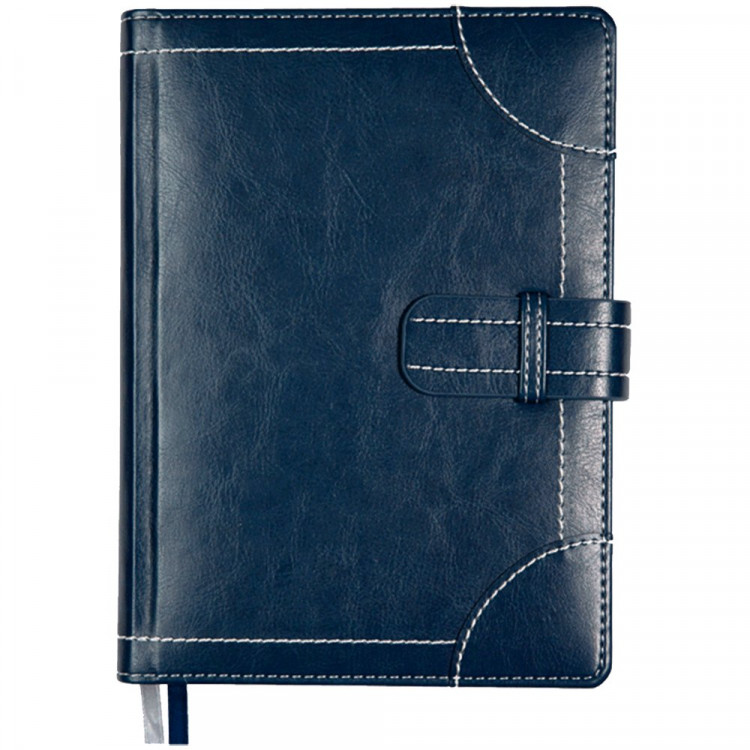 юЕжедневник А5 2023 к/з deVENTE "Ducale" синий, с хлястиком 176л. арт.2032353