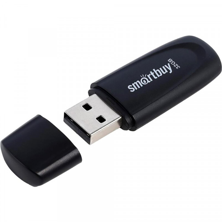 Флеш диск 32GB USB 2.0 SmartBuy Scout Black (SB032GB2SCK) черный